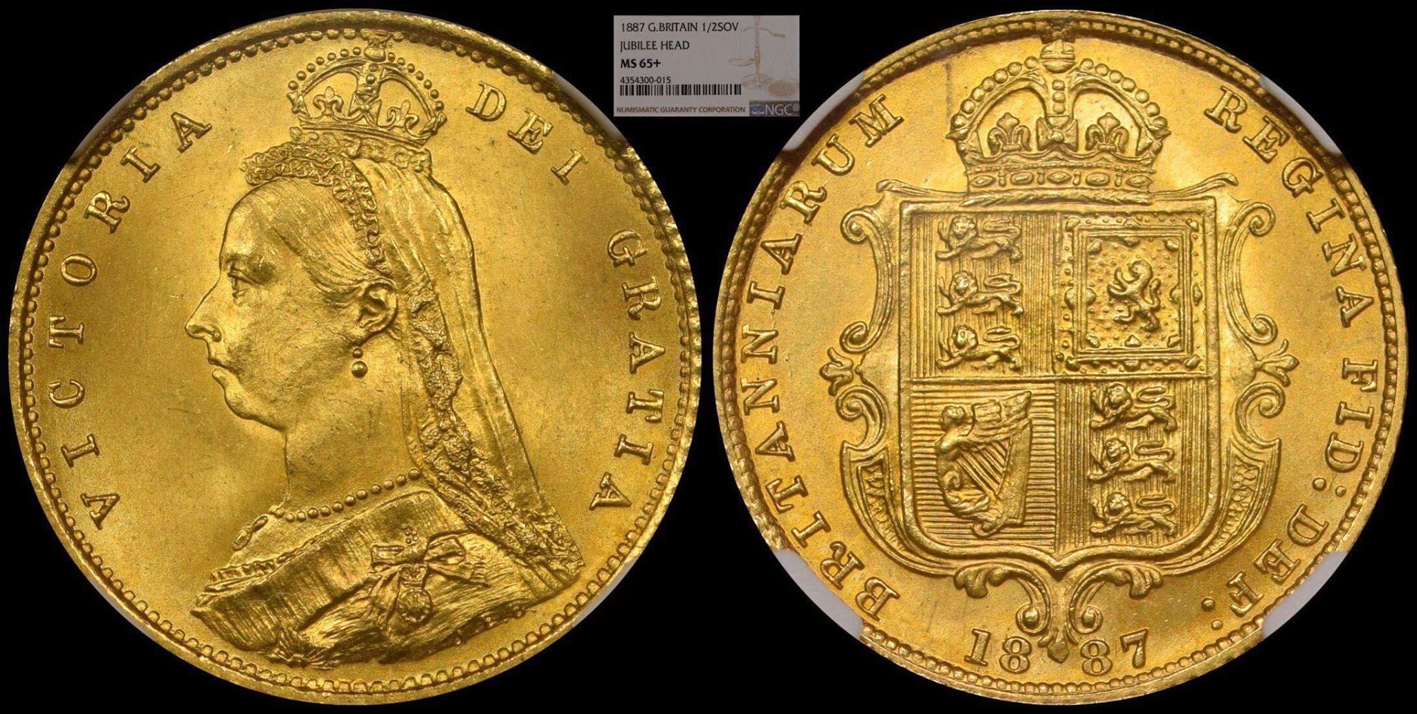 1887 Great Britain Victoria gold half sovereign MS65+ NGC - Coins and ...