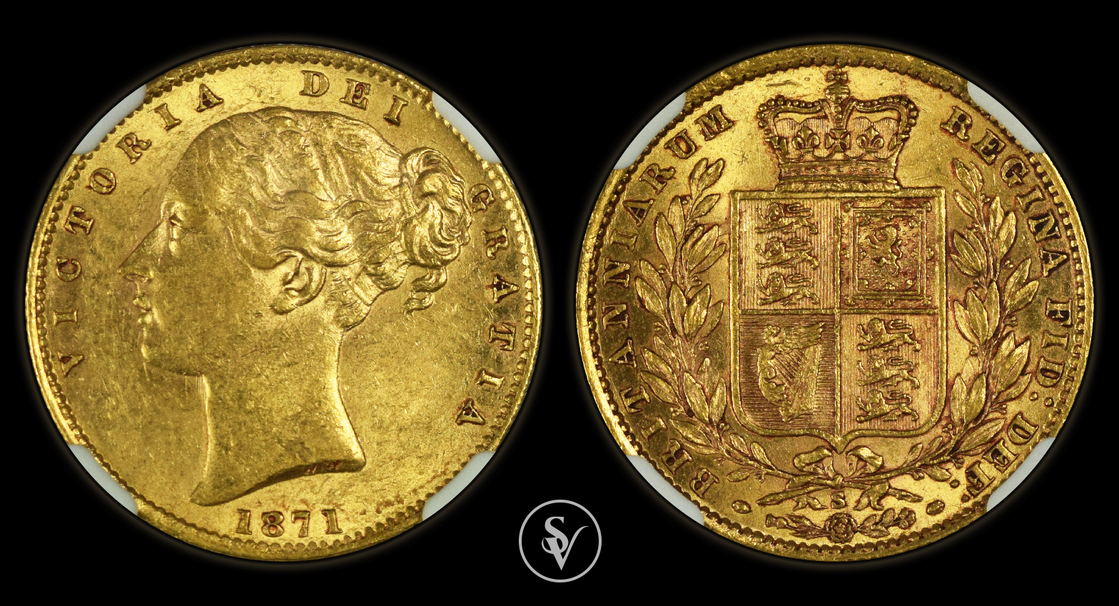 1871 Sydney Victoria gold sovereign shield AU58 NGC - Coins and ...